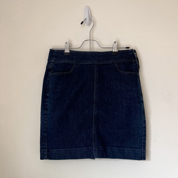 LOFT Petite Denim Mini Skirt - Picture 1 of 5